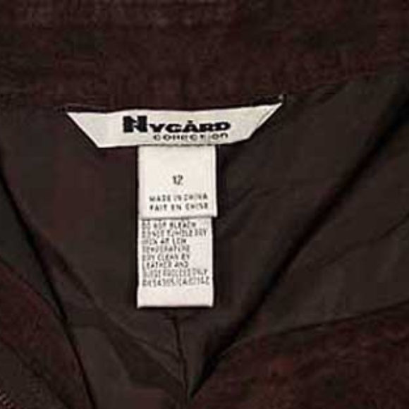 PANTS, SUEDE, NYGARD, MISSES 12, DARK BROWN, FULLY LINED, TWO POCKETS, HIGH QUAL - Picture 5 of 5